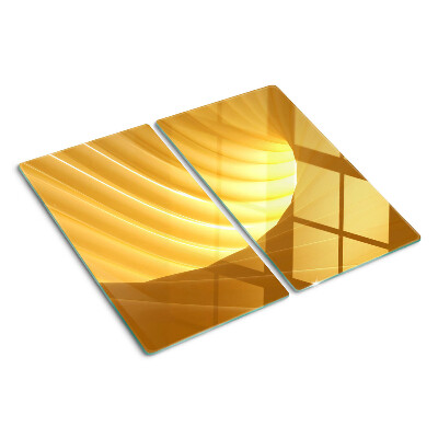 Planche à découper verre Vagues et fenêtres dorées
