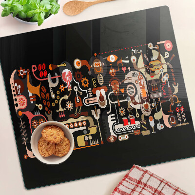 Planche à découper en verre Motifs abstraits avec des motifs végétaux