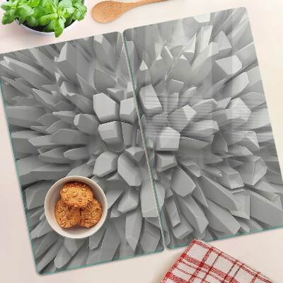 Planche à découper verre Structures cristallines en nuances de gris