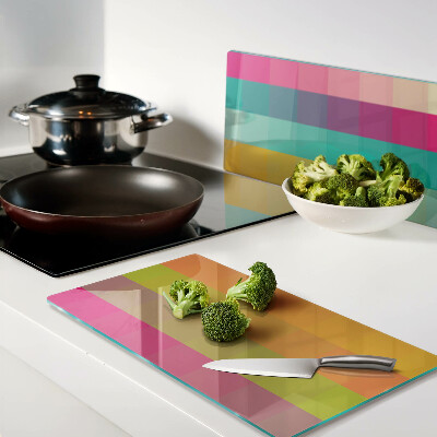 Planche à découper verre Géométrie colorée avec dégradé