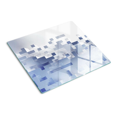 Planche à découper en verre Motifs géométriques dans les tons de bleu