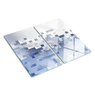 Planche à découper en verre Motifs géométriques dans les tons de bleu