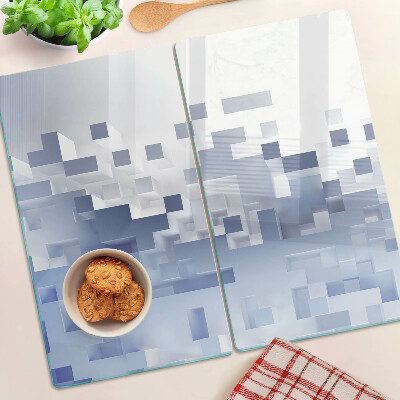 Planche à découper en verre Motifs géométriques dans les tons de bleu