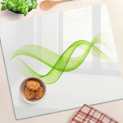 Planche à découper verre Des vagues aux nuances de vert
