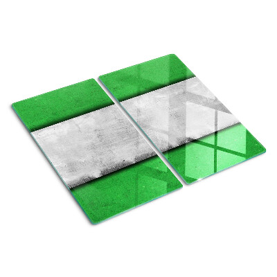 Planche à découper verre Lignes vertes et grises