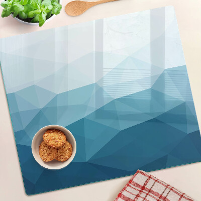 Planche à découper verre Dégradé de triangle bleu