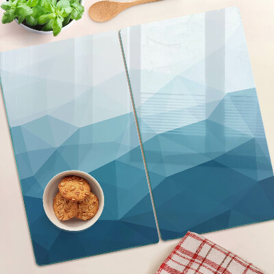Planche à découper verre Dégradé de triangle bleu