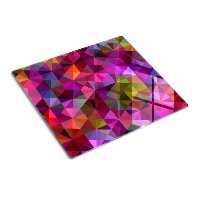 Planche à découper en verre Géométrie dans les tons de rose et de violet