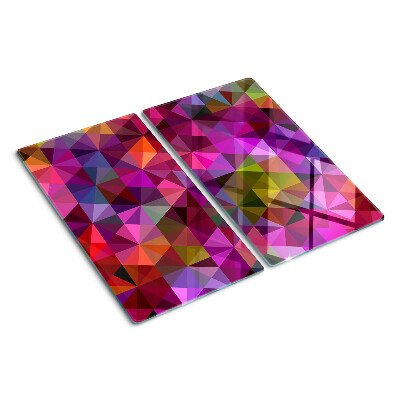 Planche à découper en verre Géométrie dans les tons de rose et de violet