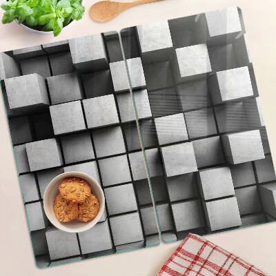 Planche à découper en verre Motifs géométriques dans les tons de gris
