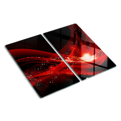 Planche à découper verre Ondes rouges avec effet lumineux