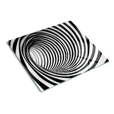 Planche à découper en verre Motif en spirale dans les tons de noir et blanc