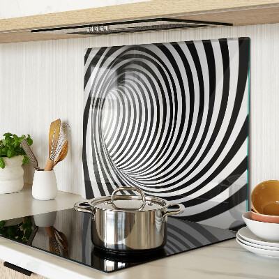 Planche à découper en verre Motif en spirale dans les tons de noir et blanc
