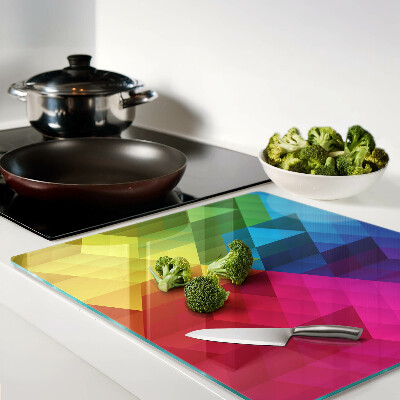 Planche à découper en verre Géométrie colorée dans les triangles
