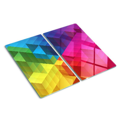 Planche à découper en verre Géométrie colorée dans les triangles