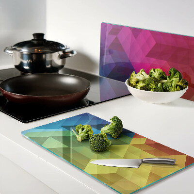 Planche à découper en verre Géométrie colorée dans les triangles