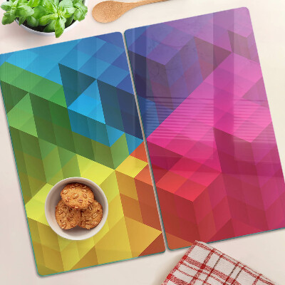 Planche à découper en verre Géométrie colorée dans les triangles