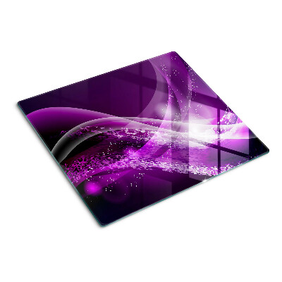 Planche à découper en verre Vagues violettes avec effet lumineux