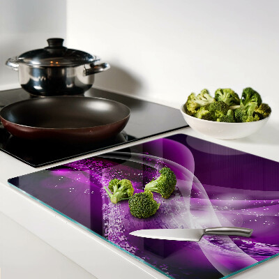 Planche à découper en verre Vagues violettes avec effet lumineux