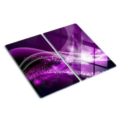 Planche à découper en verre Vagues violettes avec effet lumineux
