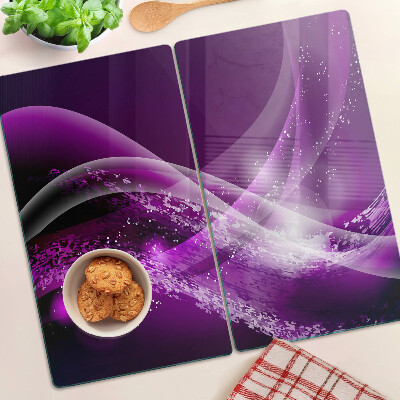 Planche à découper en verre Vagues violettes avec effet lumineux