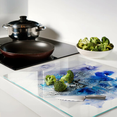 Planche à découper verre Motifs bleus abstraits