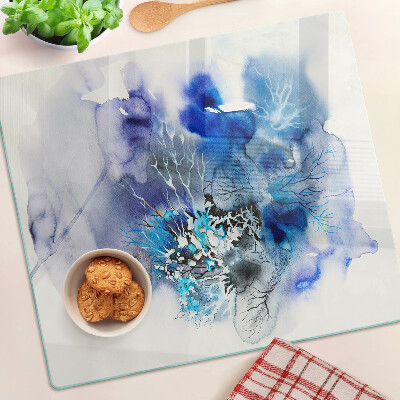 Planche à découper verre Motifs bleus abstraits