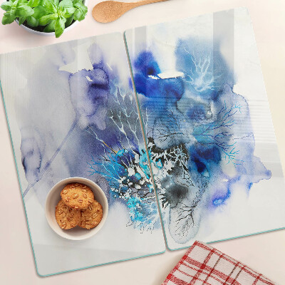 Planche à découper verre Motifs bleus abstraits
