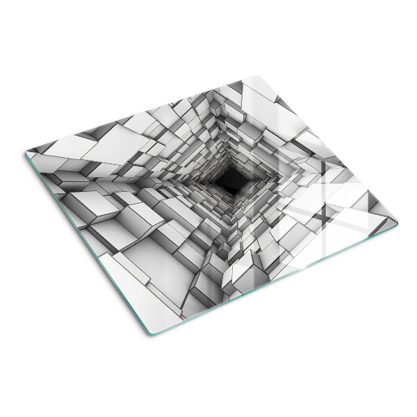 Planche à découper en verre Labyrinthe de cubes 3D
