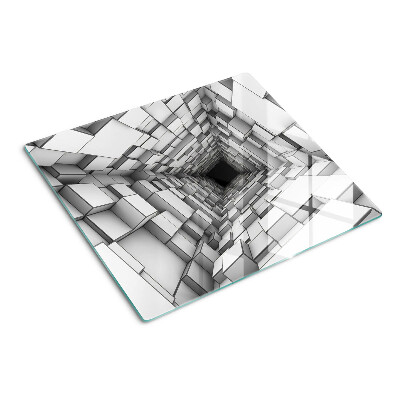 Planche à découper en verre Labyrinthe de cubes 3D