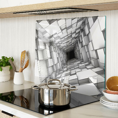 Planche à découper en verre Labyrinthe de cubes 3D