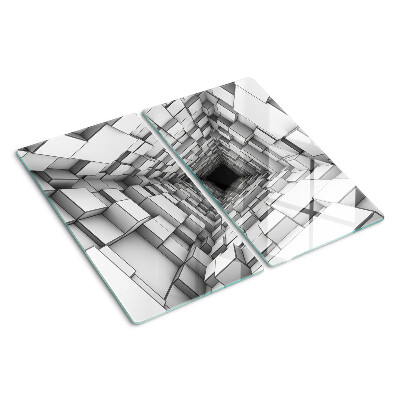 Planche à découper en verre Labyrinthe de cubes 3D