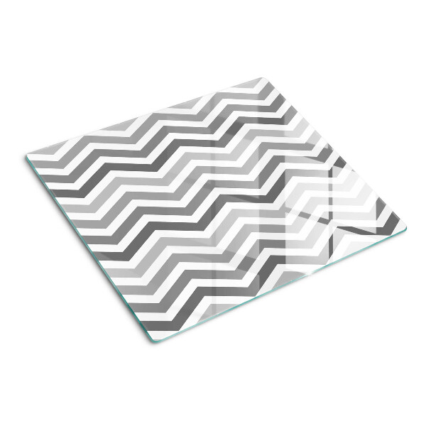 Planche à découper verre Zigzags dans les tons de gris