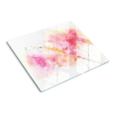 Planche à découper verre Aquarelles florales aux couleurs pastel