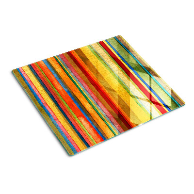 Planche à découper en verre Rayures abstraites colorées