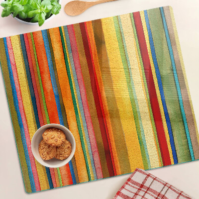 Planche à découper en verre Rayures abstraites colorées