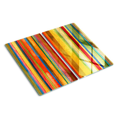 Planche à découper en verre Rayures abstraites colorées