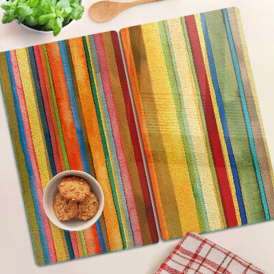 Planche à découper en verre Rayures abstraites colorées