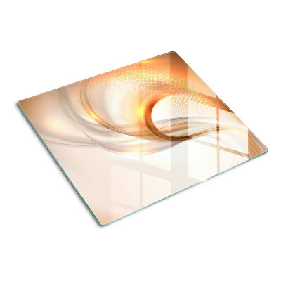 Planche à découper en verre Ondes lumineuses aux nuances d'or
