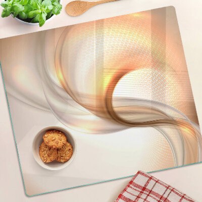 Planche à découper en verre Ondes lumineuses aux nuances d'or