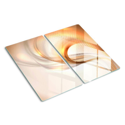 Planche à découper en verre Ondes lumineuses aux nuances d'or