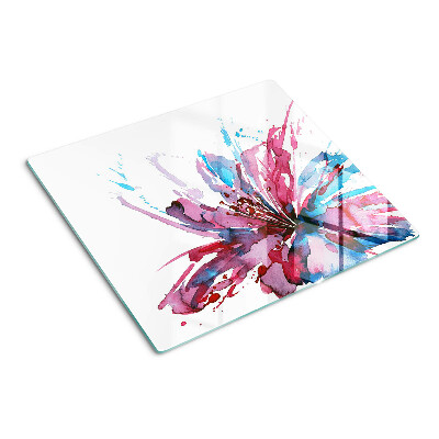 Planche à découper en verre Aquarelles florales aux couleurs intenses