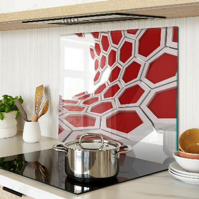 Planche à découper verre Motif hexagonal dans les tons de rouge