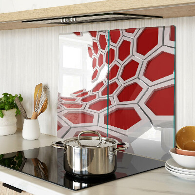Planche à découper verre Motif hexagonal dans les tons de rouge