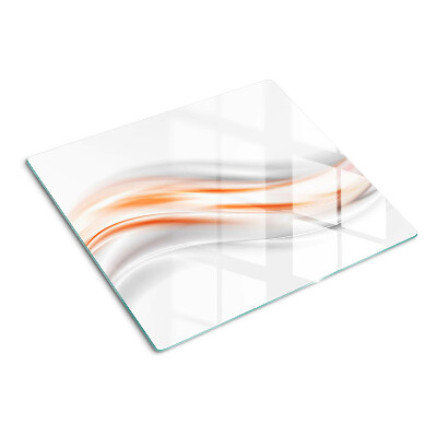 Planche à découper verre Des vagues dans les tons orange et gris