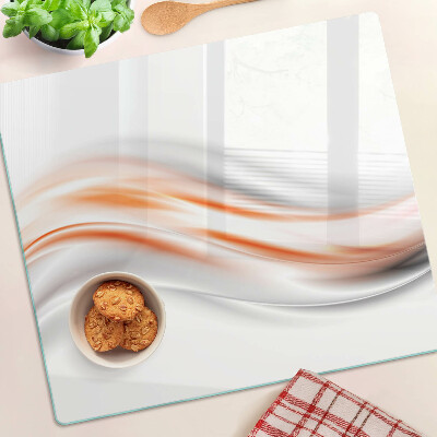 Planche à découper verre Des vagues dans les tons orange et gris