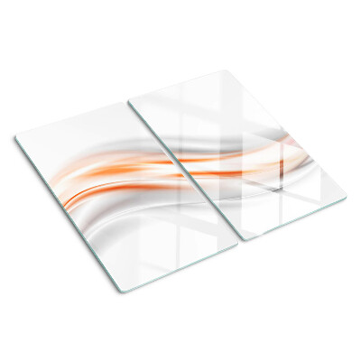 Planche à découper verre Des vagues dans les tons orange et gris