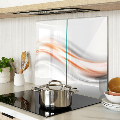 Planche à découper verre Des vagues dans les tons orange et gris