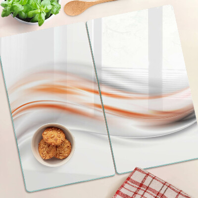 Planche à découper verre Des vagues dans les tons orange et gris