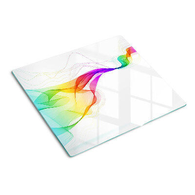 Planche à découper verre Vagues de couleurs arc-en-ciel